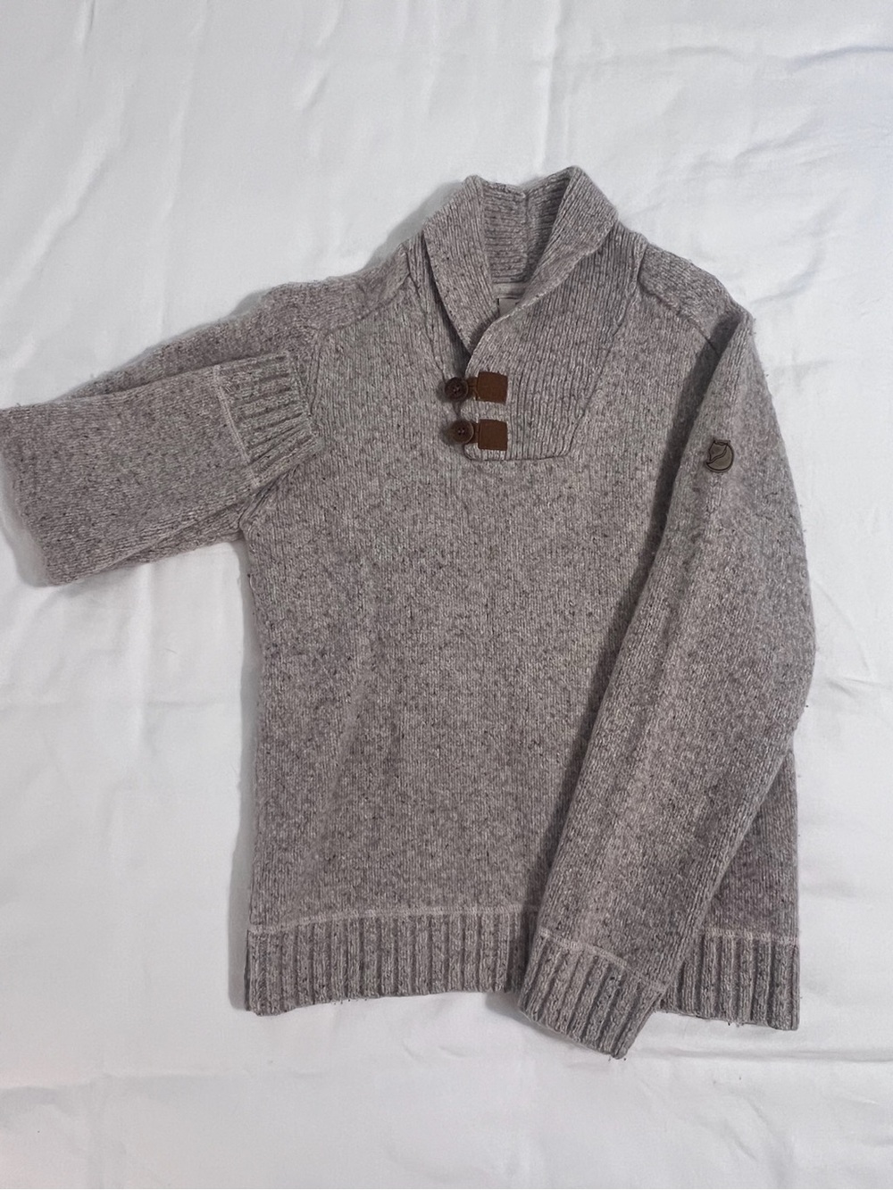 Fjallraven Men's Gray Lada Turtleneck Toggle Knit Sweater